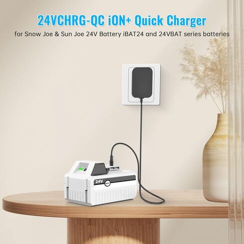 24V Quick Charger for Snow Joe & Sun Joe 24V Battery, 24VCHRG-QC iON+ Charger for iBAT24 & 24VBAT Series Batteries, iBAT24-LT, iBAT24-XR, 24VBAT-LTE, 24VBAT-XR AC Adapter in Kuwait