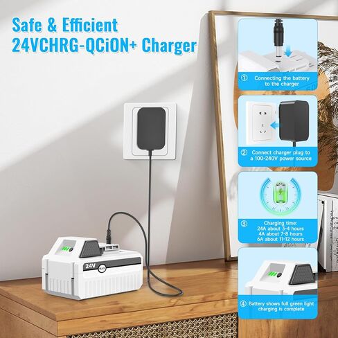 24V Quick Charger for Snow Joe & Sun Joe 24V Battery, 24VCHRG-QC iON+ Charger for iBAT24 & 24VBAT Series Batteries, iBAT24-LT, iBAT24-XR, 24VBAT-LTE, 24VBAT-XR AC Adapter in Kuwait