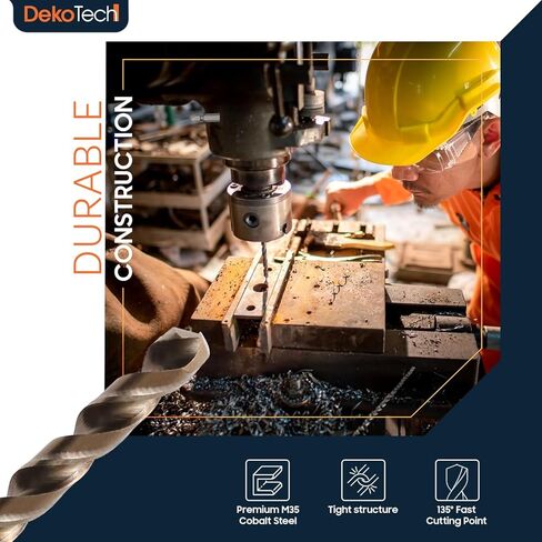 5mm, 5.5mm, 6mm Twist Drill Bit Set – M35 Cobalt Steel (5% Cobalt) HSS-CO, High-Speed and Heat-Resistant, Precision Engineered for Drilling Stainless Steel, Cast Iron, and Hard Metals (3Pcs) in Kuwait