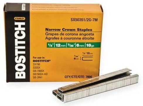 2 عبوة من دبابيس Bostitch SX50351/2G-7M 1/2 بوصة مقاس 18 7/32 بوصة بلمسة نهائية ضيقة من التاج - 7000 لكل عبوة in Kuwait