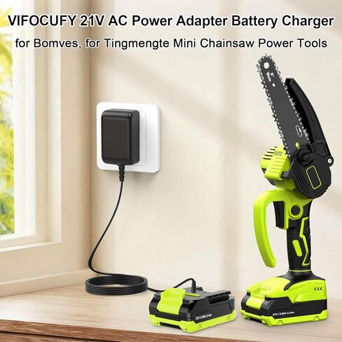 21V AC/DC Adapter Charger for Bomves, for Tingmengte, for FAMICCI, for Gocheer, for O-Conn Mini Chainsaw Power Tools DC21V 1.0Ah Lithium-ion Battery Charger Power Supply Cord with UL Listed in Kuwait