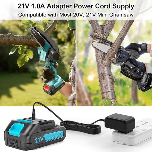 21V AC/DC Adapter Charger for Bomves, for Tingmengte, for FAMICCI, for Gocheer, for O-Conn Mini Chainsaw Power Tools DC21V 1.0Ah Lithium-ion Battery Charger Power Supply Cord with UL Listed in Kuwait