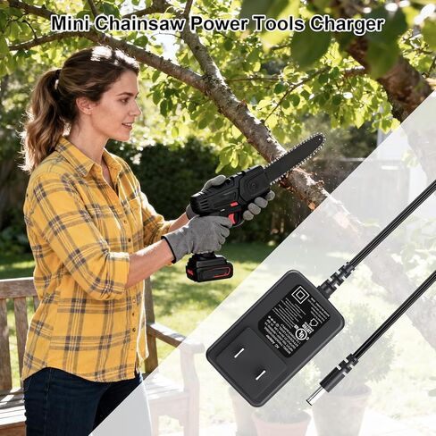 21V AC/DC Adapter Charger for Bomves, for Tingmengte, for FAMICCI, for Gocheer, for O-Conn Mini Chainsaw Power Tools DC21V 1.0Ah Lithium-ion Battery Charger Power Supply Cord with UL Listed in Kuwait