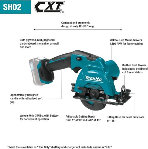 ماكيتا SH02R1-R 12V MAX CXT ليثيوم أيون بدون فرشاة 3-3/8 بوصة. طقم منشار دائري لاسلكي (2 أمبير) (متجدد) in Kuwait