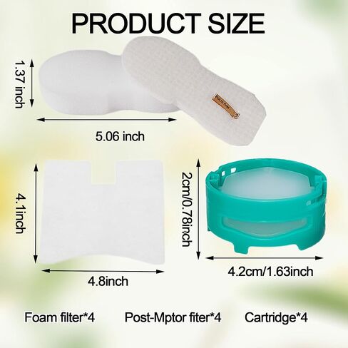 HZ700 Replacement filter Compatible with Shark PowerFins HairPro HZ702 HZ700 QS175QBL QS175QGN, For 1541FC3000 XFFKHZ2000 XPMFHZ2000, 4 Foam Felt & 4 Post Motor Filters & 4 Odor Cartridge in Kuwait
