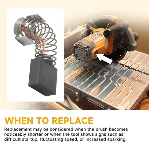 مجموعة فرشاة كربون 291131002 متوافقة مع منشار البلاط RIDGID R4030 / R4030S، قطعة بديلة للسيراميك والرخام وأدوات قطع الحجر لصيانة المحرك in Kuwait