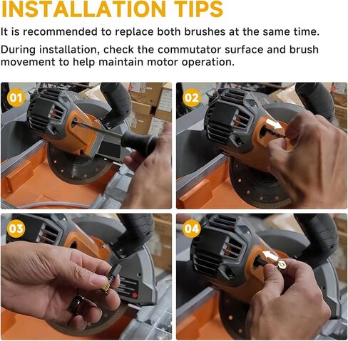 مجموعة فرشاة كربون 291131002 متوافقة مع منشار البلاط RIDGID R4030 / R4030S، قطعة بديلة للسيراميك والرخام وأدوات قطع الحجر لصيانة المحرك in Kuwait
