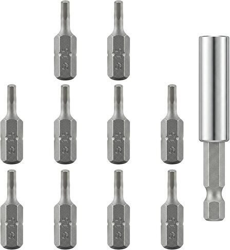 10 Pcs H2.5 Screwdriver Bit Set Hexagon 2.5mm Magnetic Screwdriver Bit S2 Alloy Steel 1 Inch Length Impact Driver Bit Set with 2 3/8" Magnetic Extension Bit Holder (1/4 Hex Shank) in Kuwait