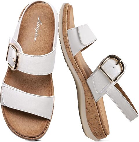 Littleplum Sandals for Women Arch Support – Comfortable Flat Womens Sandals, Summer Breathable Adjustable Orthotic Walking Shoes for Beach,Travel in Saudi Arabia