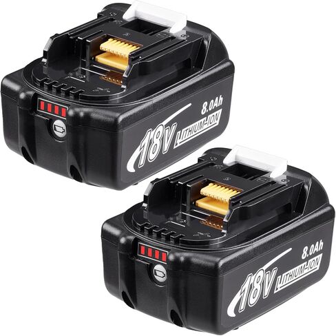 2 حزمة 8.0ah استبدال لماكيتا 18 فولت بطارية ليثيوم أيون BL1890 BL1860 BL1850 BL1840 BL1830 BL1815 BL1820 حزم بطارية أداة لاسلكية متوافقة مع أدوات ماكيتا 18 فولت ومغير in Kuwait