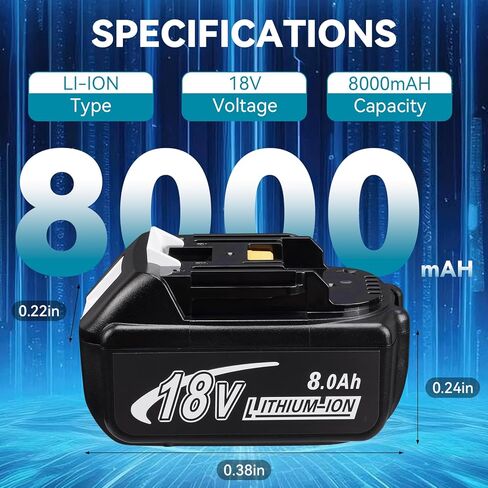 2 حزمة 8.0ah استبدال لماكيتا 18 فولت بطارية ليثيوم أيون BL1890 BL1860 BL1850 BL1840 BL1830 BL1815 BL1820 حزم بطارية أداة لاسلكية متوافقة مع أدوات ماكيتا 18 فولت ومغير in Kuwait