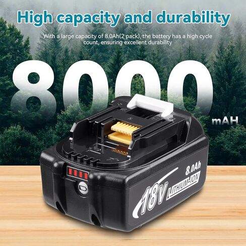 2 حزمة 8.0ah استبدال لماكيتا 18 فولت بطارية ليثيوم أيون BL1890 BL1860 BL1850 BL1840 BL1830 BL1815 BL1820 حزم بطارية أداة لاسلكية متوافقة مع أدوات ماكيتا 18 فولت ومغير in Kuwait