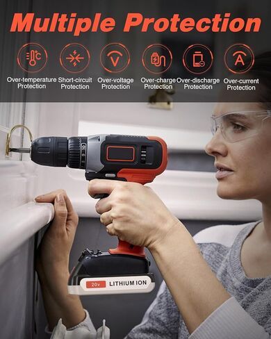 بطارية FirstPower 4.0Ah LBXR20 - استبدال بطارية ليثيوم بلاك اند ديكر 20 فولت، متوافقة مع أدوات LBXR20 LB20 LBX20 LBX4020 LB2X4020 (عبوتان) in Kuwait