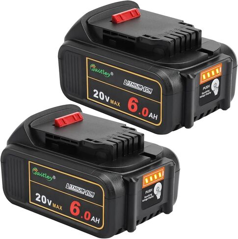 بطارية بديلة من Waitley 2Pack 20V 6.0A متوافقة مع أدوات الطاقة اللاسلكية من سلسلة Dewalt DCB200 DCD DCF DCG (غير مصنوعة في ديوالت) in Kuwait