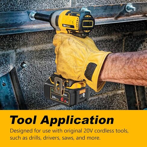بطارية بديلة من Waitley 2Pack 20V 6.0A متوافقة مع أدوات الطاقة اللاسلكية من سلسلة Dewalt DCB200 DCD DCF DCG (غير مصنوعة في ديوالت) in Kuwait