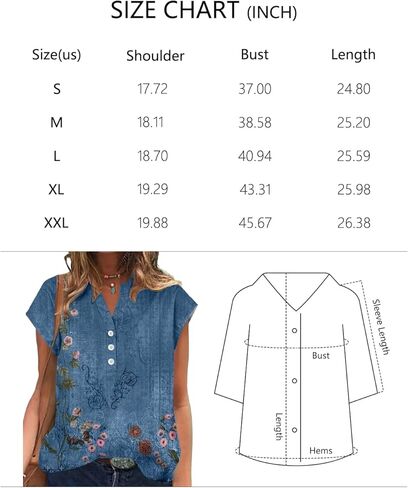 Summer Beach Vacation Boho Sleeve T Shirts Casual Tops Button V Neck Short Sleeve Shirts Loose Fit Top for Womens in Saudi Arabia