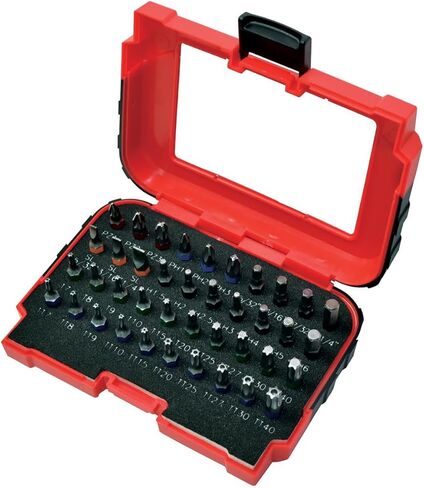 مجموعة لقم الحفر K Tool International 20061 مع محرك 1/4 بوصة للكراجات ومحلات الإصلاح والأعمال اليدوية، تتضمن Pozi وPhillips وMetric Hex وSAE Hex ومشقوقة وتوركس ورؤوس توركس مقاومة للتلاعب in Kuwait