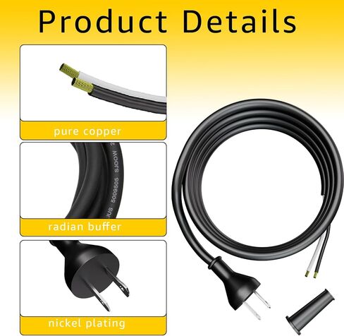 33007898 Power Cord Replacement for DEWALT-10' 16GA 2-Wire,Compatible with DEWALT DW704 DW708 DW360 DW849 DW384 DWP849X Miter Saw/Circular Saw Compatible Chainsaw Polisher Tool Power Cord in Kuwait