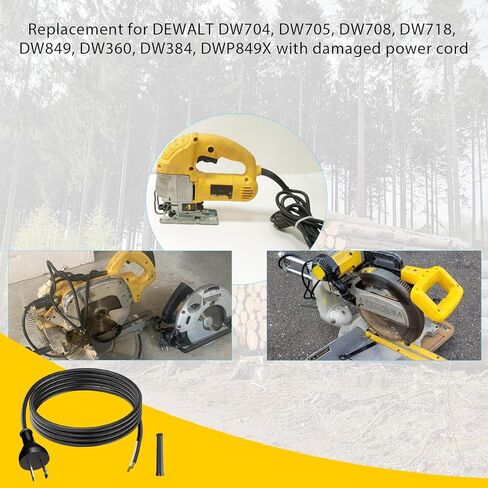 33007898 Power Cord Replacement for DEWALT-10' 16GA 2-Wire,Compatible with DEWALT DW704 DW708 DW360 DW849 DW384 DWP849X Miter Saw/Circular Saw Compatible Chainsaw Polisher Tool Power Cord in Kuwait