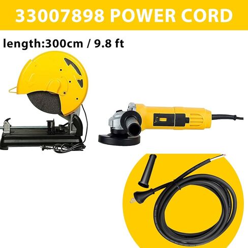 33007898 Power Cord Replacement for DEWALT-10' 16GA 2-Wire,Compatible with DEWALT DW704 DW708 DW360 DW849 DW384 DWP849X Miter Saw/Circular Saw Compatible Chainsaw Polisher Tool Power Cord in Kuwait