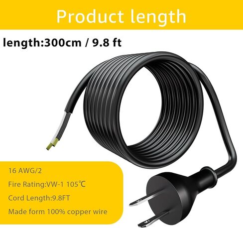 33007898 Power Cord Replacement for DEWALT-10' 16GA 2-Wire,Compatible with DEWALT DW704 DW708 DW360 DW849 DW384 DWP849X Miter Saw/Circular Saw Compatible Chainsaw Polisher Tool Power Cord in Kuwait