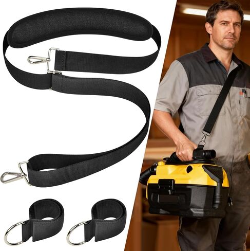 Universal Vacuum Shoulder Strap for Armor All/for Dewalt/for Shark, Adjustable Heavy Carrying Duty Strap for Wet Dry Vacuum, Hands Free Carrying Accessory for Car Detailing, Garage & Home Use in Kuwait