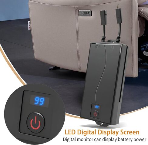 حزمة بطاريات مكونة من عبوتين للأثاث المتكئ - حزمة بطارية كرسي استلقاء عالمية مع شاشة LCD للكراسي الكهربائية والأرائك وكراسي الرفع والأريكة - متوافقة فقط مع حركة ثنائية الدبوس 2500 مللي أمبير في الساعة 25.9 فولت in Kuwait