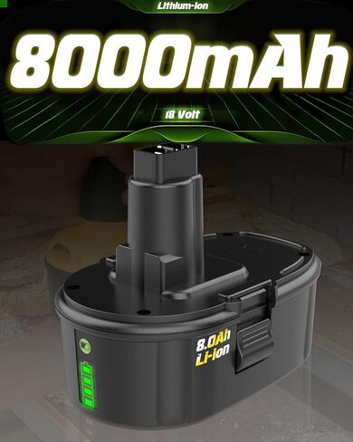 8.0Ah 18V Li-ion Replacement Battery for Dewalt 18V Battery XRP DC9096 DC9098 DC9099 DE9039 DE9095 DW9095 DE9503 DC9182 (Battery Only) in Kuwait