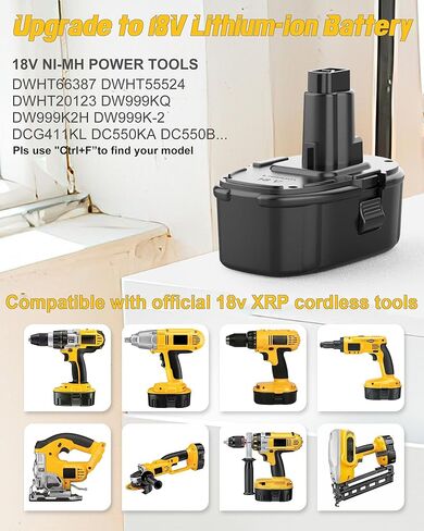8.0Ah 18V Li-ion Replacement Battery for Dewalt 18V Battery XRP DC9096 DC9098 DC9099 DE9039 DE9095 DW9095 DE9503 DC9182 (Battery Only) in Kuwait
