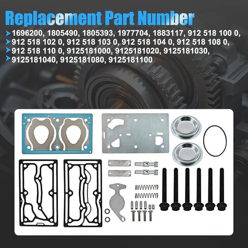 1696200 مجموعة حشية رأس ضاغط الهواء المتوافقة مع Paccar CF75 MX11 MX13 مجموعة حشية رأس ضاغط الهواء تحل محل # 1805490 1883117 in Kuwait