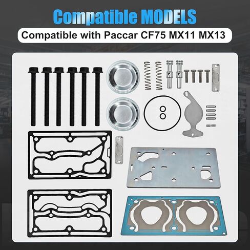 1696200 مجموعة حشية رأس ضاغط الهواء المتوافقة مع Paccar CF75 MX11 MX13 مجموعة حشية رأس ضاغط الهواء تحل محل # 1805490 1883117 in Kuwait