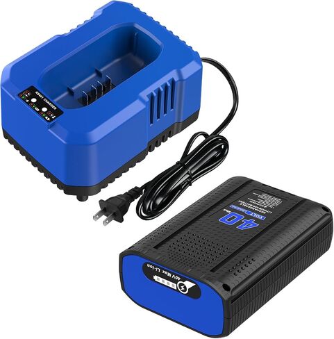استبدال بطارية Kobalt 40V 4.0Ah 1Pack مع طقم شاحن، محطة لشواحن البطاريات 40V Max KRC60-06، KRC40-06، KRC840-03، متوافقة مع أدوات الطاقة اللاسلكية Kobalt 40V in Kuwait
