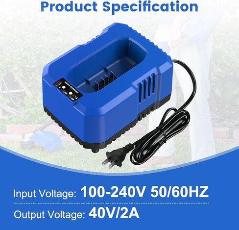 استبدال بطارية Kobalt 40V 4.0Ah 1Pack مع طقم شاحن، محطة لشواحن البطاريات 40V Max KRC60-06، KRC40-06، KRC840-03، متوافقة مع أدوات الطاقة اللاسلكية Kobalt 40V in Kuwait