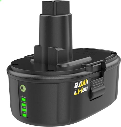 8.0Ah 18V Lithium-ion Replacement Batteries for Dewalt 18V Battery XRP DC9096 DC9098 DC9099 + DC9310 Fast Charger for Dewalt 18v Battery in Kuwait