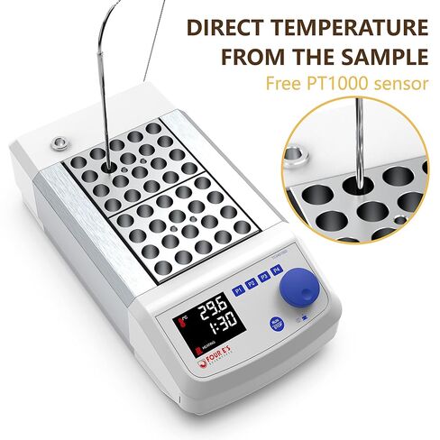 4E's USA Dry Bath Incubator - Single Block Programmable Lab Dry Bath Incubator, Digital Dry Block Incubator Heater with External Temperature Sensor, Max 150° C - Blocks not Included in Saudi Arabia