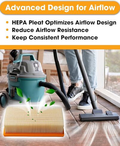 Flat HEPA Filter Replace VF130H Fit for Bosch Dust Extractors VAC090 & VAC140 Series, High-Efficiency Filter for Jobsite & Workshop, 1-Pack Only for Dry-Vacuuming Easy to Install in Kuwait