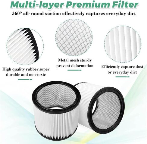1x Replacement Filter for Shop-Vac 90304, Compatible with Shop Vac BLB450, SSP16-500A, SSP16-600C, SS12-350A, SS14-450, SS16-SQ550, SS16-SQ650, 86MTSQ550 in Kuwait