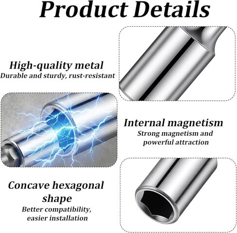 3 Pack 4mm to 1/4 Bit Adapter 4mm to 1/4 Inch Hex Bit Adapter Magnetic in Kuwait