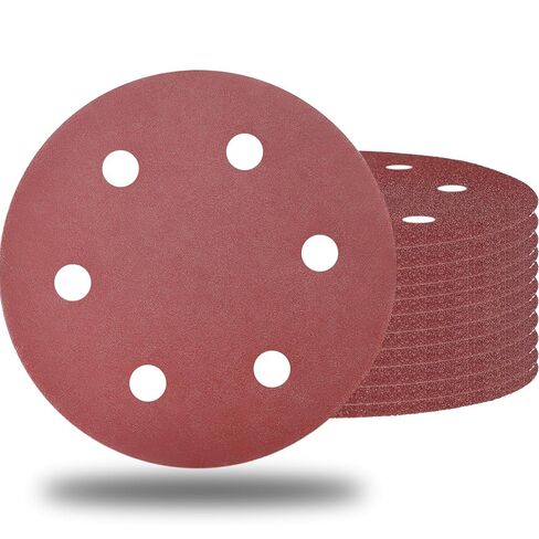 10 Pack 9 Inch 6 Hole 40 Grit Hook-and-Loop Drywall Sandpaper - Aluminum Oxide Sanding Disc for ‎9" Drywall Sander Wood Furniture Finishing in Kuwait