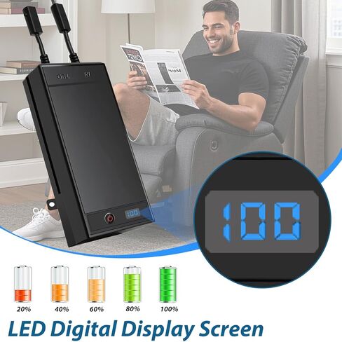 2 Pack Battery Pack for Reclining Furniture,Recliner Battery Packs Fits for 2 Pin, Universal Wireless Batteries for Reclining Furniture with Charger for Electric Recliner,Sofa,Couch,Lift Chair in Kuwait