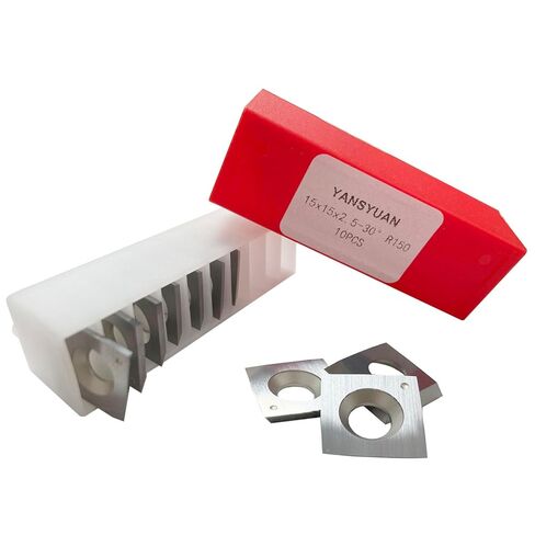 15mm Wood Working Carbide Cutter Insert Pack of 10, 6" Radius Face R-150mm & Radius Corner,Fits Spiral/Helical Planer Cutter Head in Kuwait