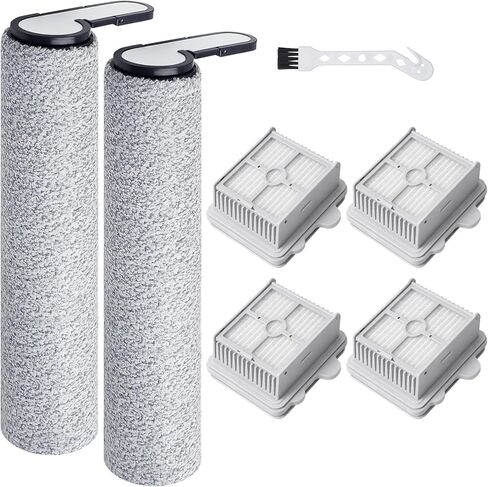ملحقات استبدال فلتر HEPA F25 المتوافقة مع Roborock F25/F25 ACE/F25 ALT/F25 LT/F25 RT/F25 ACE/F25 GT مكنسة كهربائية جافة ورطبة لاسلكية (فرشتان دوارتان، 4 مرشحات HEPA) in Kuwait