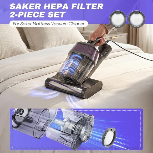 Saker HEPA Filter 2-Piece Set for Saker Mattress Vacuum Cleaner, 2 Replaceable HEPA Filters Accessories Only for Saker Mattress Vacuum Cleaner CY168 in Kuwait