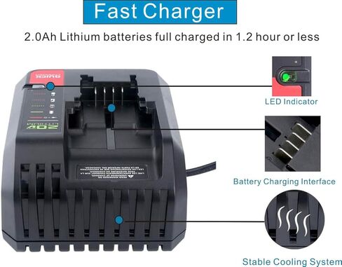 20V Battery Charger PCC692L Replacement for Porter Cable and Black&Decker 20V Max Lithium-ion Charger PCC691 BDCAC202B LCS1620B,Compatible with Battery PCC680L PCC681L PCC682L PCC685L in Kuwait