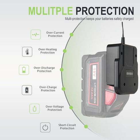 Remate 2A Fast Charger for Milwaukee M18 18V Battery, Compatible with 2198323 48-11-1840 in Kuwait