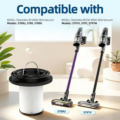 6 عبوات استبدال فلتر XR 200 وات: للمكنسة الكهربائية Bissell CleanView XR Pet 300W / Powerlifter Turbo Cordless Stick 3789، 3789U، 3789X، 3797، 3797V، 3797W، الجزء 1638010 in Kuwait