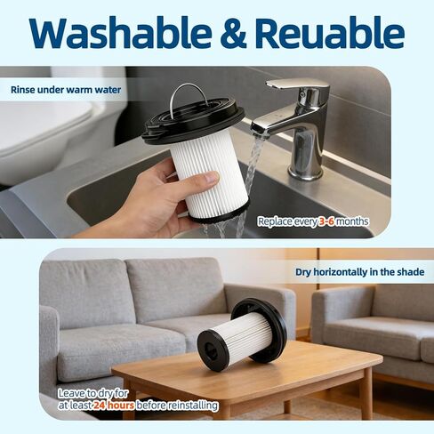 6 عبوات استبدال فلتر XR 200 وات: للمكنسة الكهربائية Bissell CleanView XR Pet 300W / Powerlifter Turbo Cordless Stick 3789، 3789U، 3789X، 3797، 3797V، 3797W، الجزء 1638010 in Kuwait