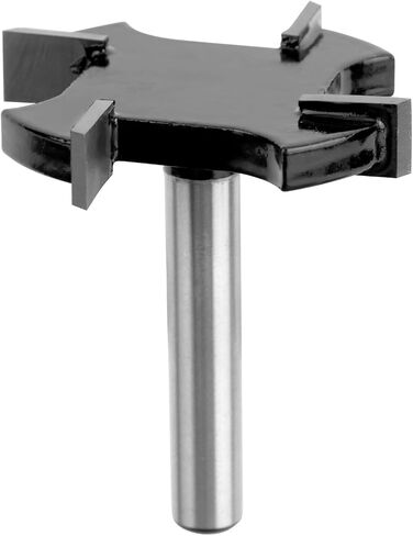 CNC Spoilboard Surfacing Router Bit, 1/4 Shank Slab Flattening Router Bit 4 Wings Carbide 1-1/2 Inch Cutting Diameter Woodworking Tool for Wood Surface Planing in Kuwait