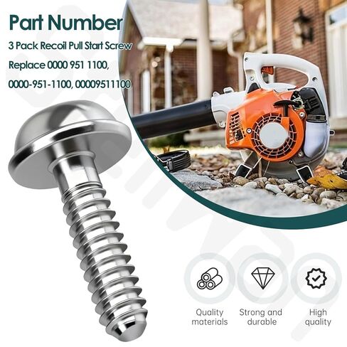 3 Pack 0000 951 1100 Recoil Pull Start Screw Compatible with St-ihl BG50, BG86, BG56, BG85, SH86, SH56, Replace 0000-951-1100, 00009511100 in Kuwait