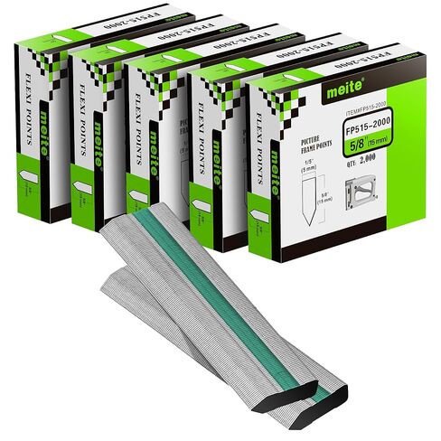 meite Flexible Points, 5/8" (15 mm) Picture Frame Point Nails Refill (1000PCS) for Point Driver, Ideal for Photo Frame Panels and Artwork Fixation in Saudi Arabia